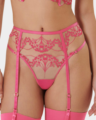 Marisa ECO Suspender Fuchsia Pink/Sheer