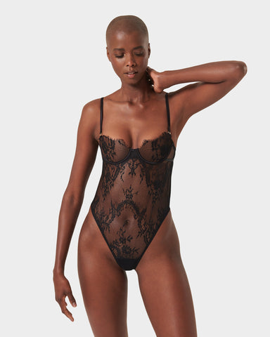 Madeline Wired Bodysuit Black