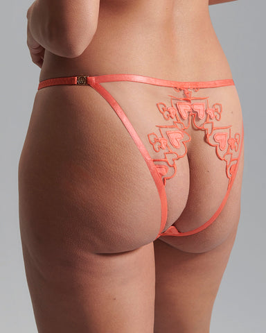 Harlow Open Brief Hot Coral/Sheer