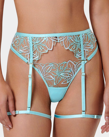 Lilly Thigh Harness Island Paradise Blue/Ice Water Blue/Sheer