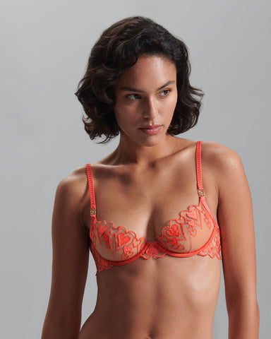 Harlow Wired Bra Hot Coral/Sheer